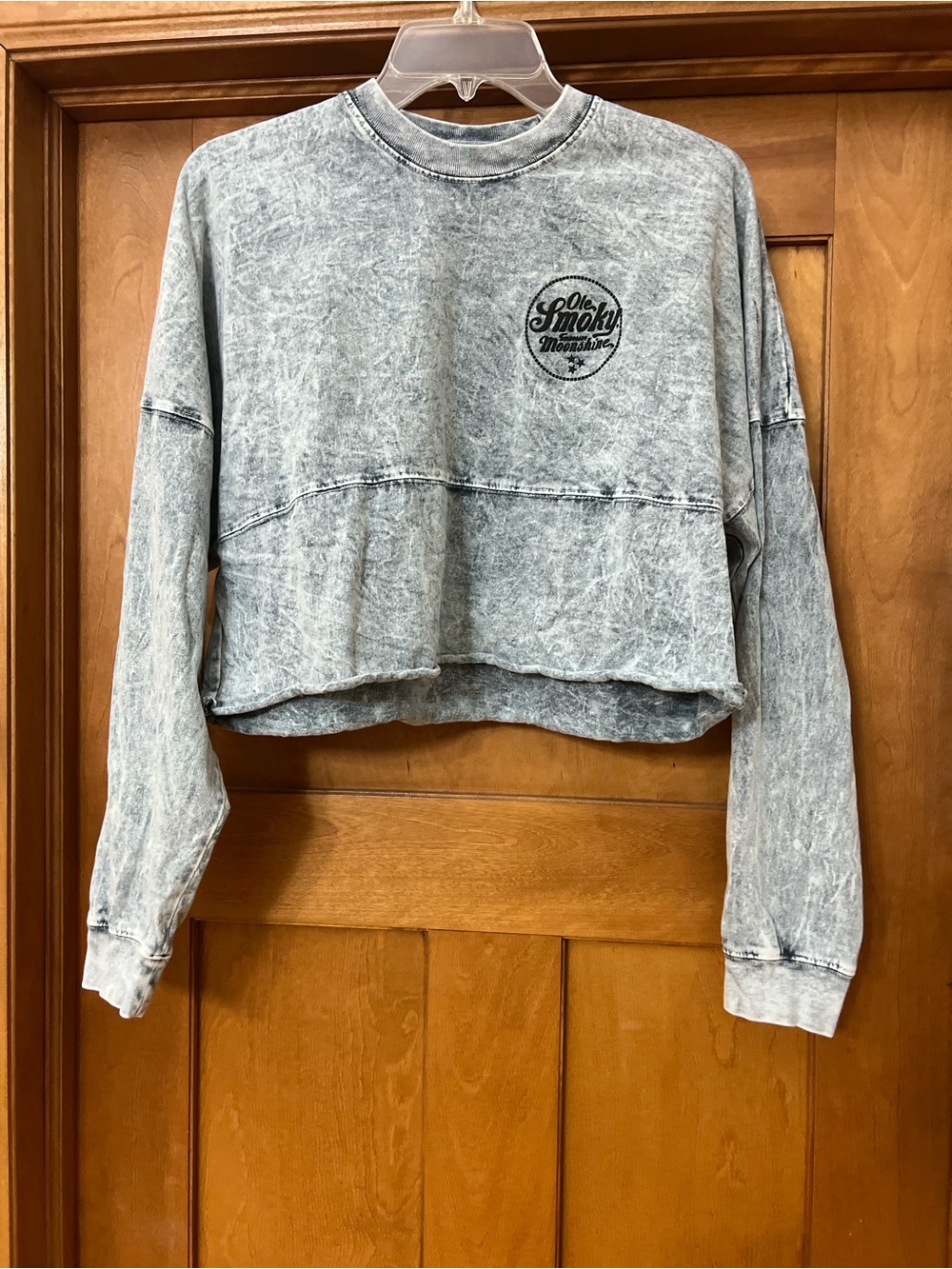 Spirit Jersey Ole Smoky Moonshine Mineral Wash Cropped Jersey Tee Small